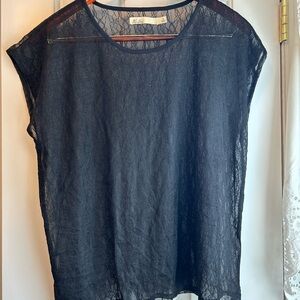 Madewell Black Lace Blouse